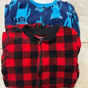 Boys carters Fleece footie Jammie’s bundle S:8